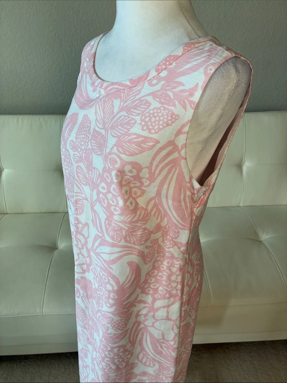 Talbots Pink and White Floral Sleeveless Midi Dress - Picture 5 of 10
